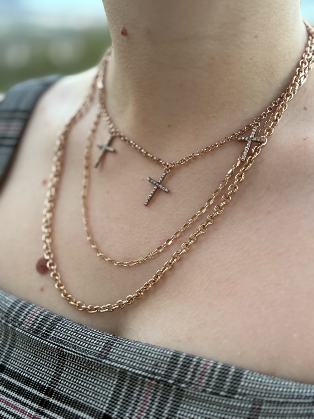 Ladies Three Chain Necklace - Picture 4 of 7